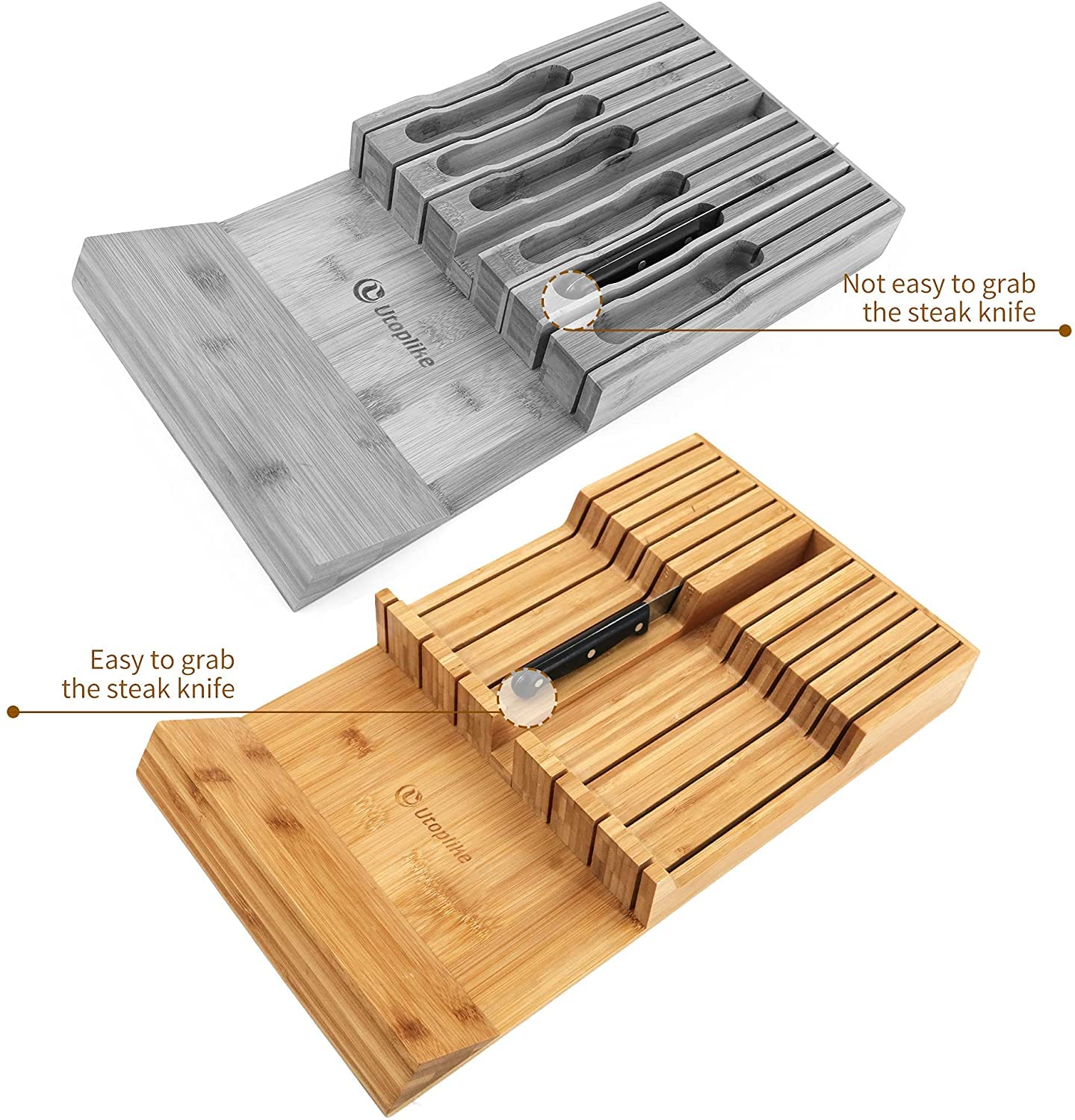 Utoplike Bamboo Knife Block