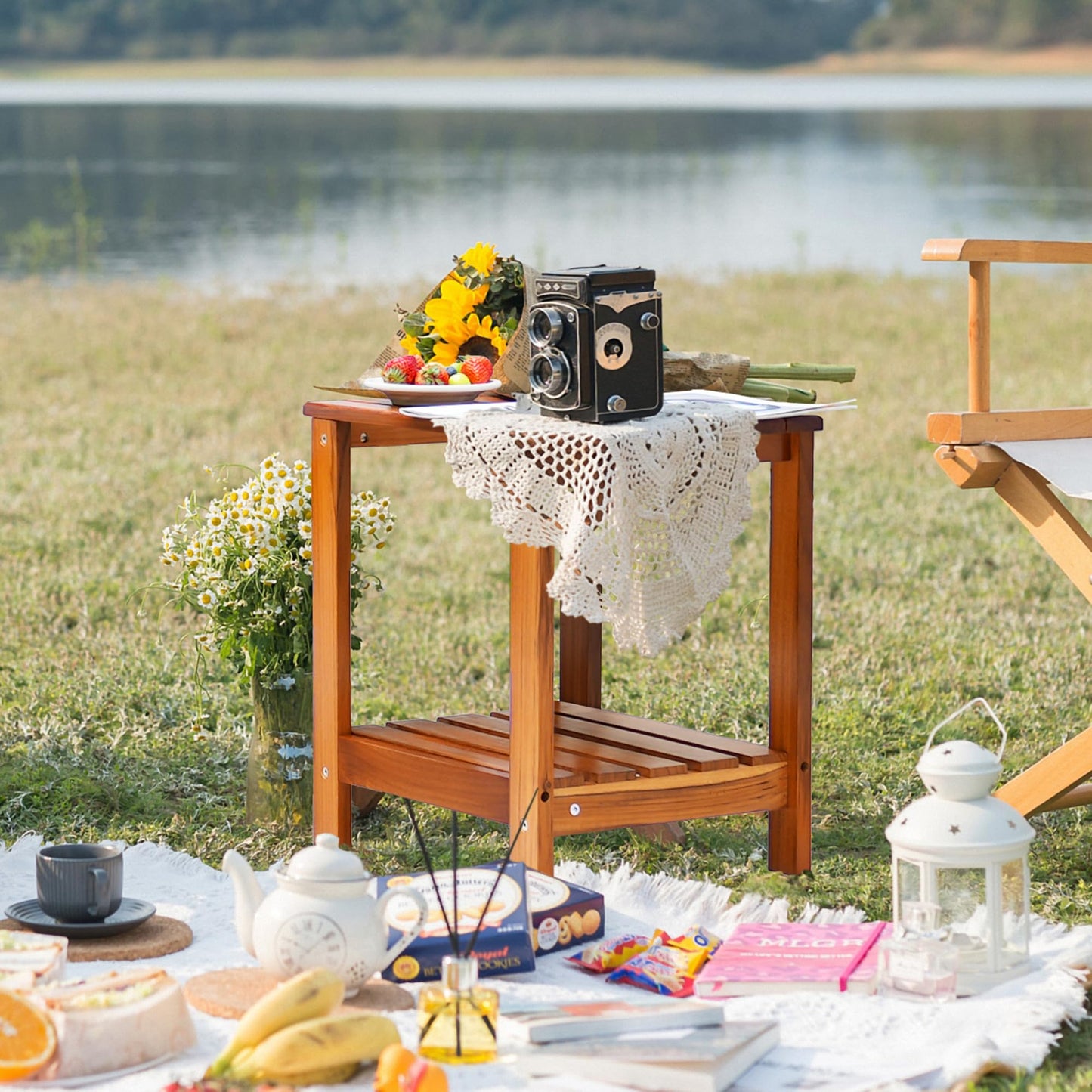 Utoplike Teak End Table 2